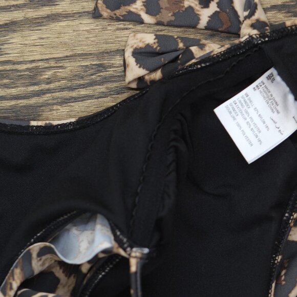 NWT Bar III Animal-Print Cowlneck One-Piece Swimsuit MBBC23230 Animal Brown M - Picture 7 of 7